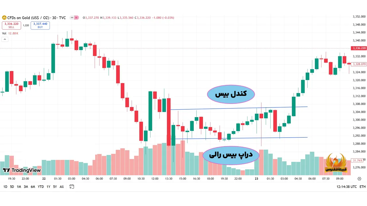 کندل بیس دراپ بیس رالی