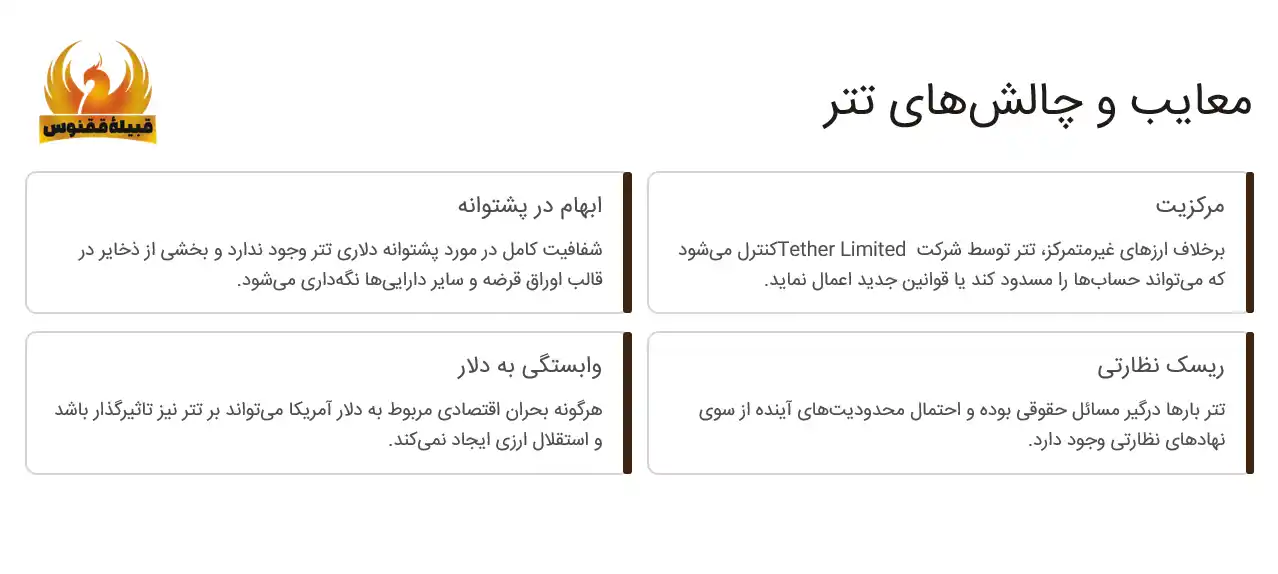 چالش ها و معایب تتر