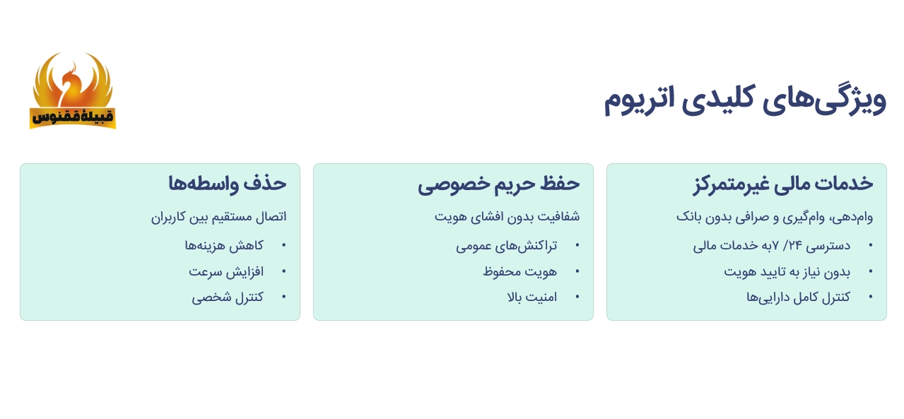ویژگی های کلیدی اتریوم
