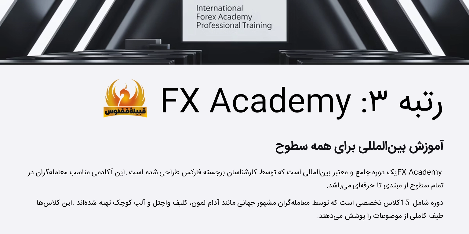 رتبه 3:FX Academy دوره جامع فارکس برای معاملهگران در تمام سطوح