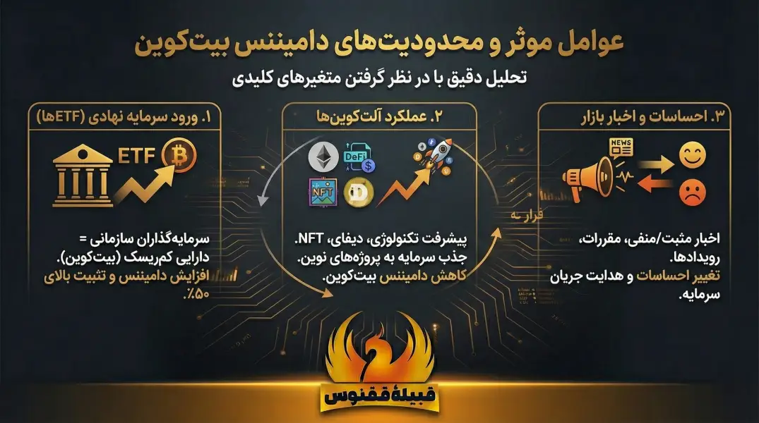 عوامل موثر و محدودیتهای دامیننس بیتکوین