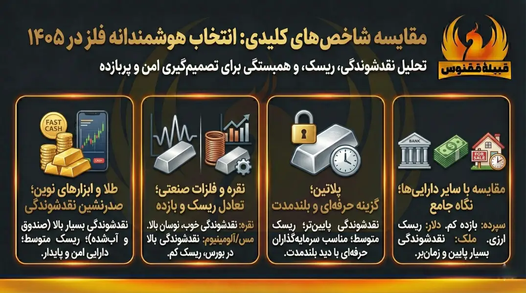 مقایسه شاخصهای کلیدی برای انتخاب بهترین فلز برای سرمایه گذاری