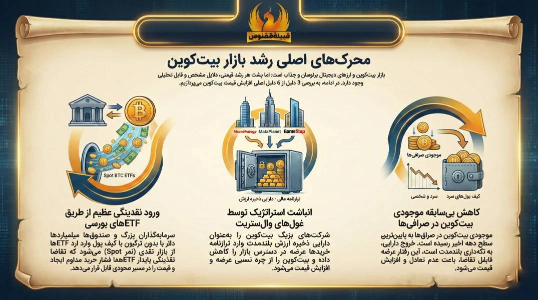 محرکهای اصلی رشد بازار بیتکوین